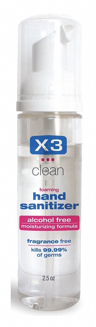 Hand Sanitizer: Pump Bottle, Foam, 2.5 oz Size