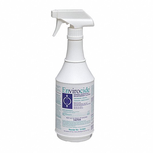 Disinfectant and Cleaner: Trigger Spray Bottle, 24 oz Container Size, Ready to Use