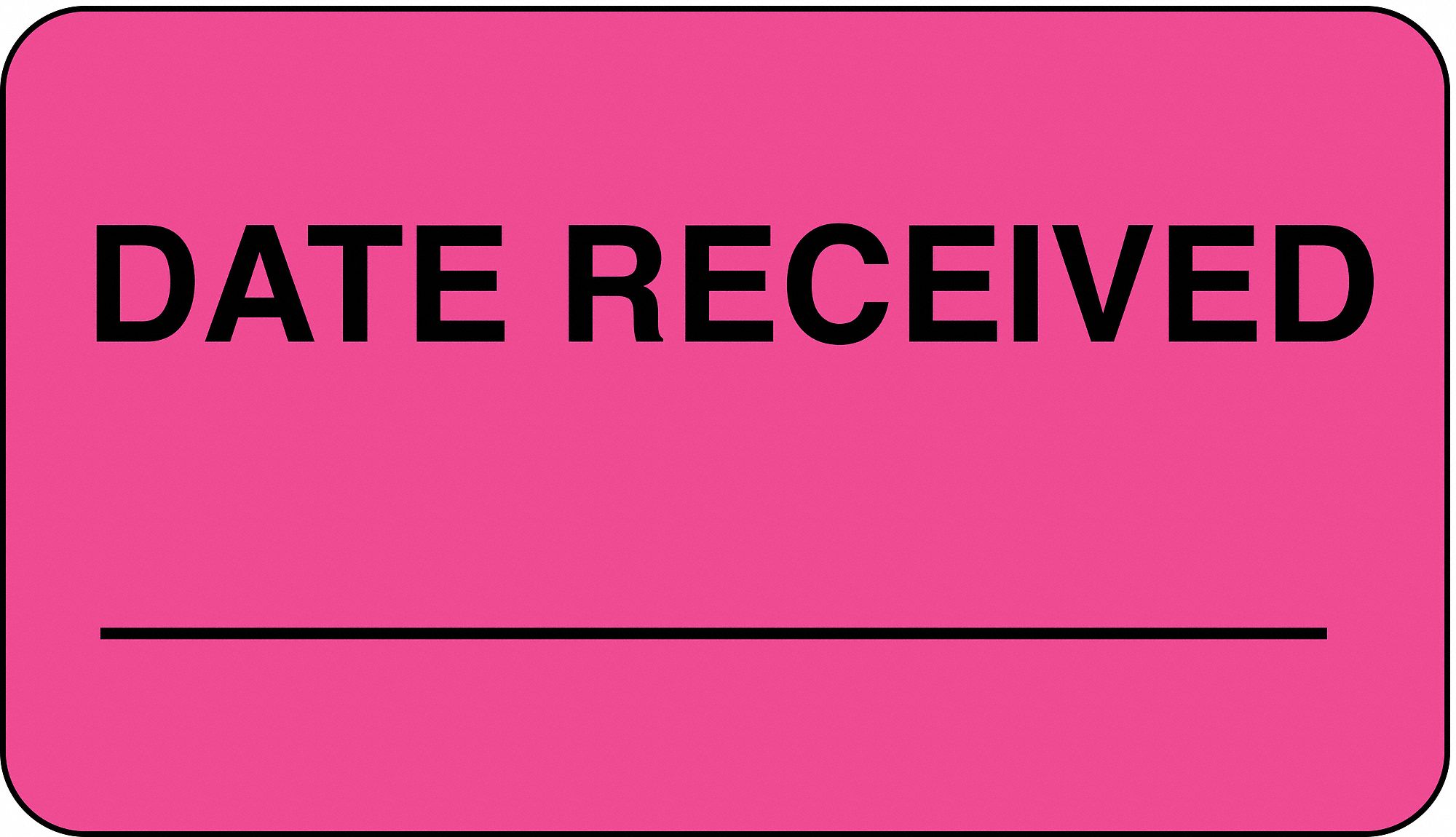 Label: 1 3/4 in Wd, 1 in Ht, Pink, Rectangle, Paper, English, 1, 000 PK