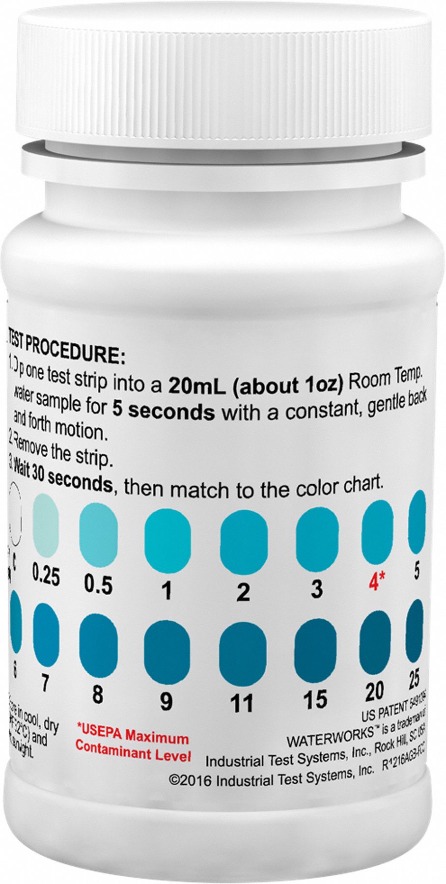 INDUSTRIAL TEST SYSTEMS Test Strips Free Chlorine, 50 PK 3VEU7