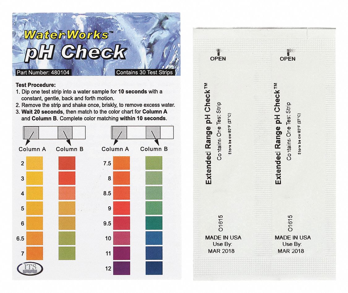 INDUSTRIAL TEST SYSTEMS, pH, 2 to 12 ppm, Test Strips 3VEY4480104