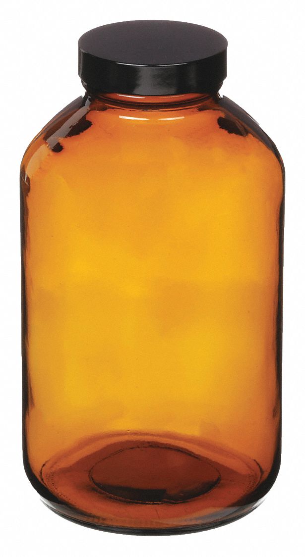Bottle: Soda Lime Glass, 1 L Capacity - mL, 32 fl oz Capacity - oz, Amber, Packer, 99 mm Body Dia