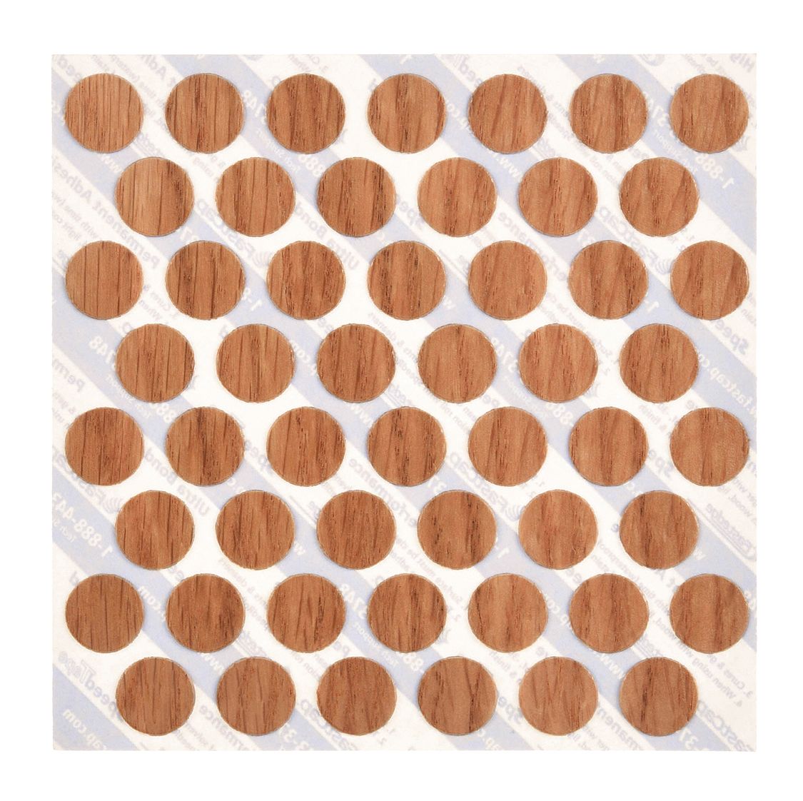 Screw Cap: Fits #1 to 1/2 in Bolt Dia, Wood, Prefinished Red Oak, 52 PK