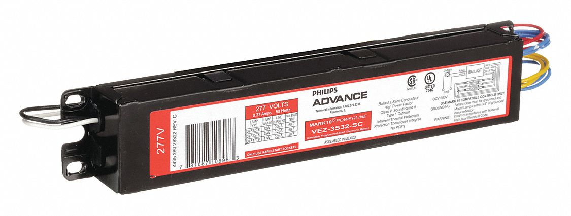 ADVANCE, 277V AC, 2_3 Bulbs Supported, Fluorescent Ballast - 3VK08