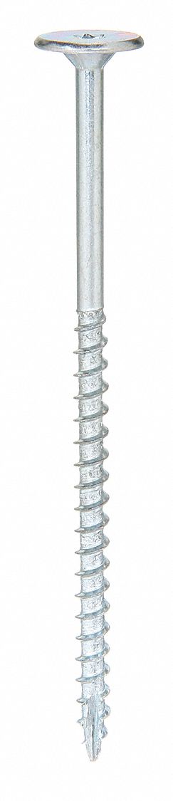 Cabinet Screw: #10 Size, 3 15/16 in Lg, Steel, Zinc-Plated, Flat, Torx®/Star, 100 PK