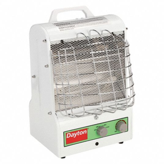 DAYTON Portable Electric Jobsite & Garage Heater: 0.6kW/0.9kW/1.5kW Watt  Output, 5-15P, 120V AC