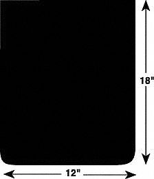 Mud Flaps,  Rubber,  18 in Length,  12 in Width,  1/4 in Thickness,  Black,  1 PR