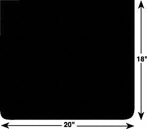 Mud Flaps,  Rubber,  18 in Length,  20 in Width,  1/4 in Thickness,  Black,  1 PR