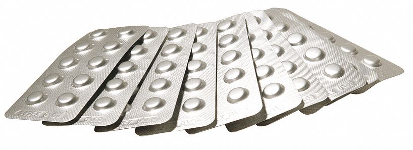 Chlorine Meter Reagents - Chlorine: Lab, 100 ct, 7681-11-0, 30-40% Concentration, Reagent, 100