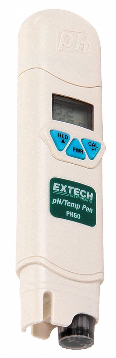 EXTECH Medidor pH, A Prueba de Agua, Refil, Rango pH: 0.00 a 14.00,  Precisión pH: ±0.01, Calibración: 1, 2 o 3 pt. - Medidores de PH - 3UNV4