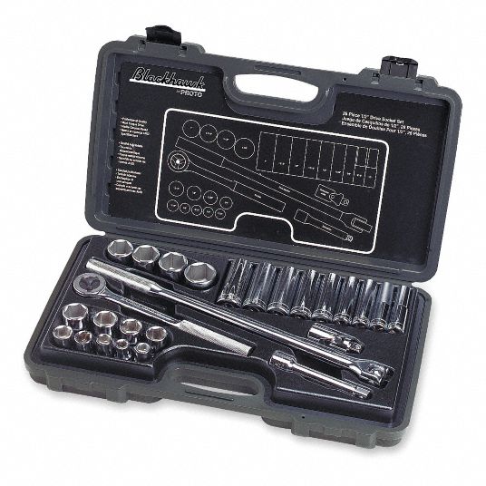 Socket Set, Drive Size 1/2 in - Grainger