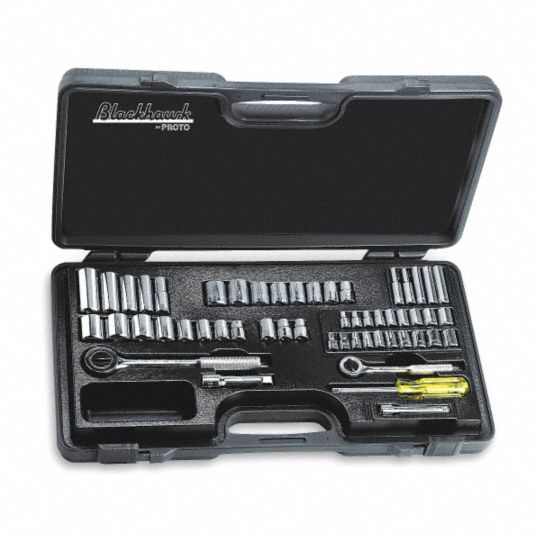 Blackhawk By Proto Socket Set Square Drive Size 3 8 In 1 4 In