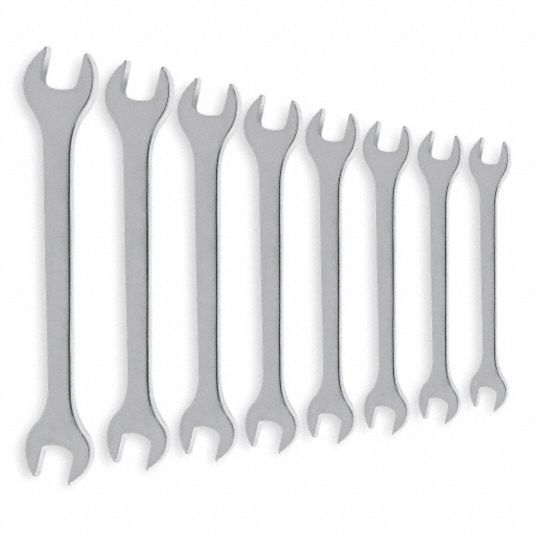 BLACKHAWK BY PROTO Open End Wrench Set, Full Polish 3VY81BW108PNB