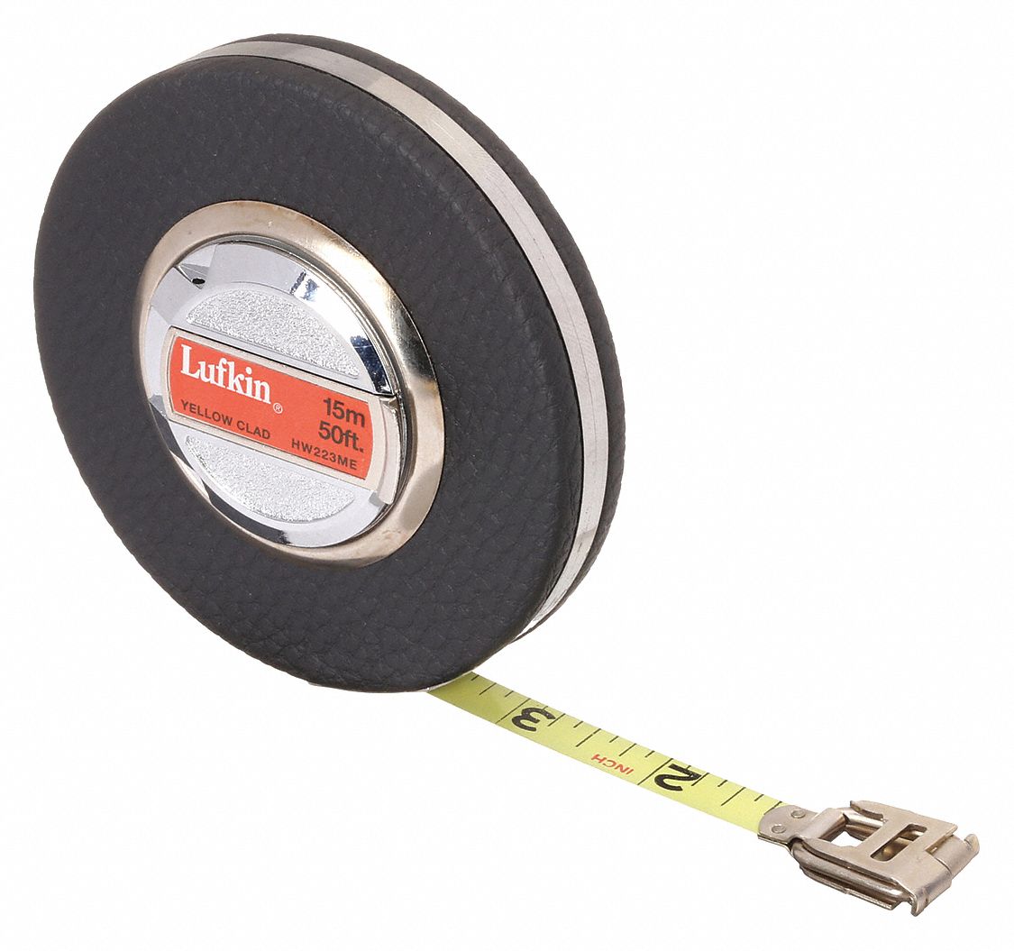 CRESCENT LUFKIN, 50 ft Blade Lg, 3/8 in Blade Wd, Long Tape Measure