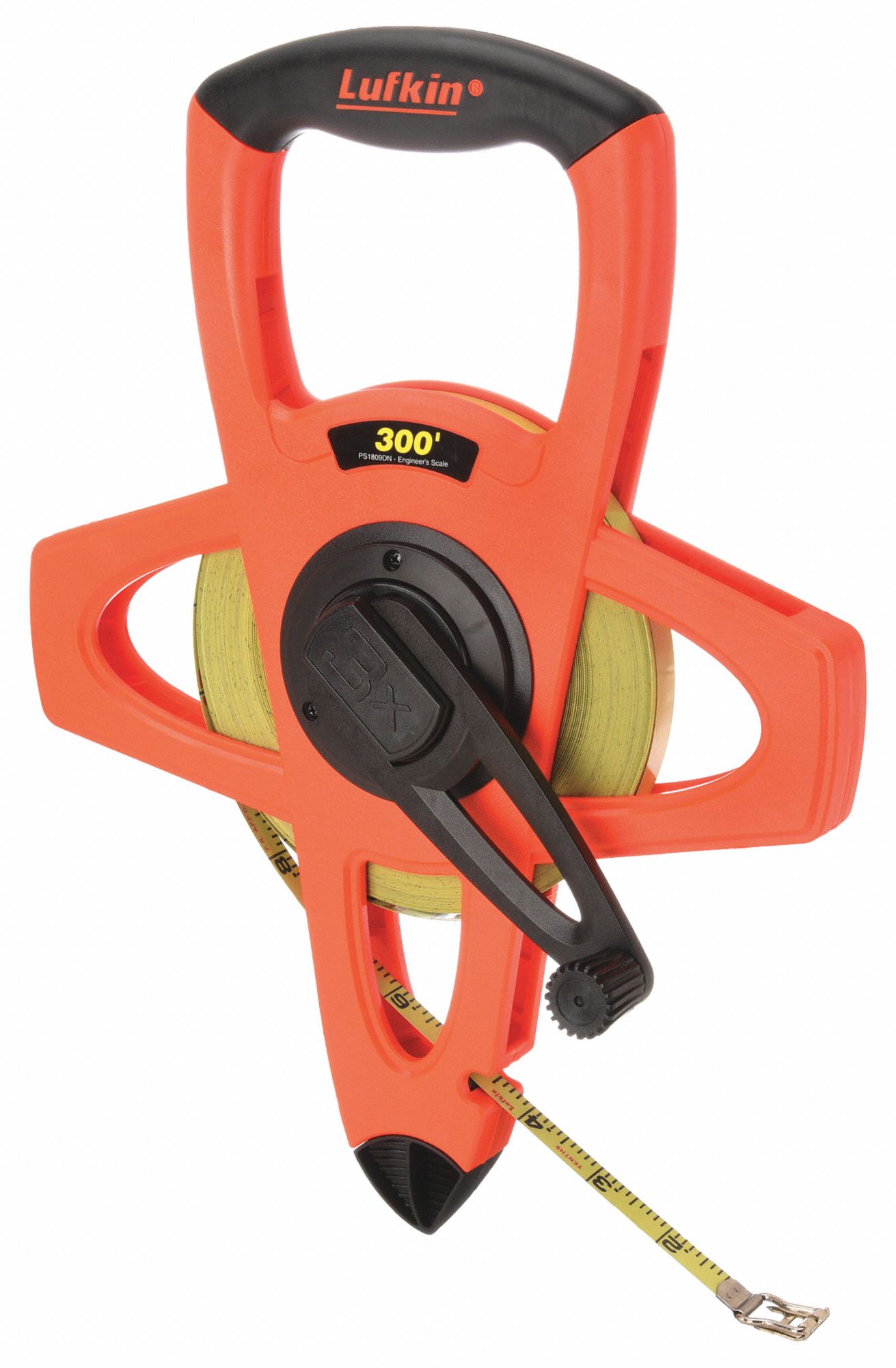 TAPE MEASURE,1/2 INX300 FT,ORANGE/BLACK
