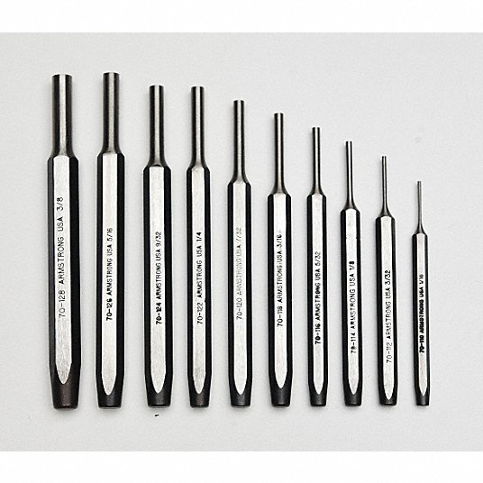 Armstrong 70-552 10 Pc Tool Steel Pin Punch Set Qty 1 for sale online 