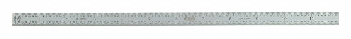 FLEXIBLE STEEL RULE,12 IN,SAE/METRI