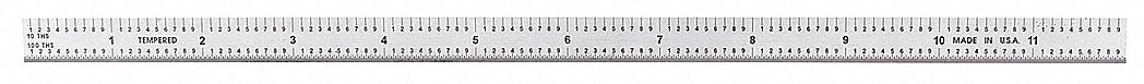 FLEXIBLE STEEL RULE,12 IN,ENGINEERS