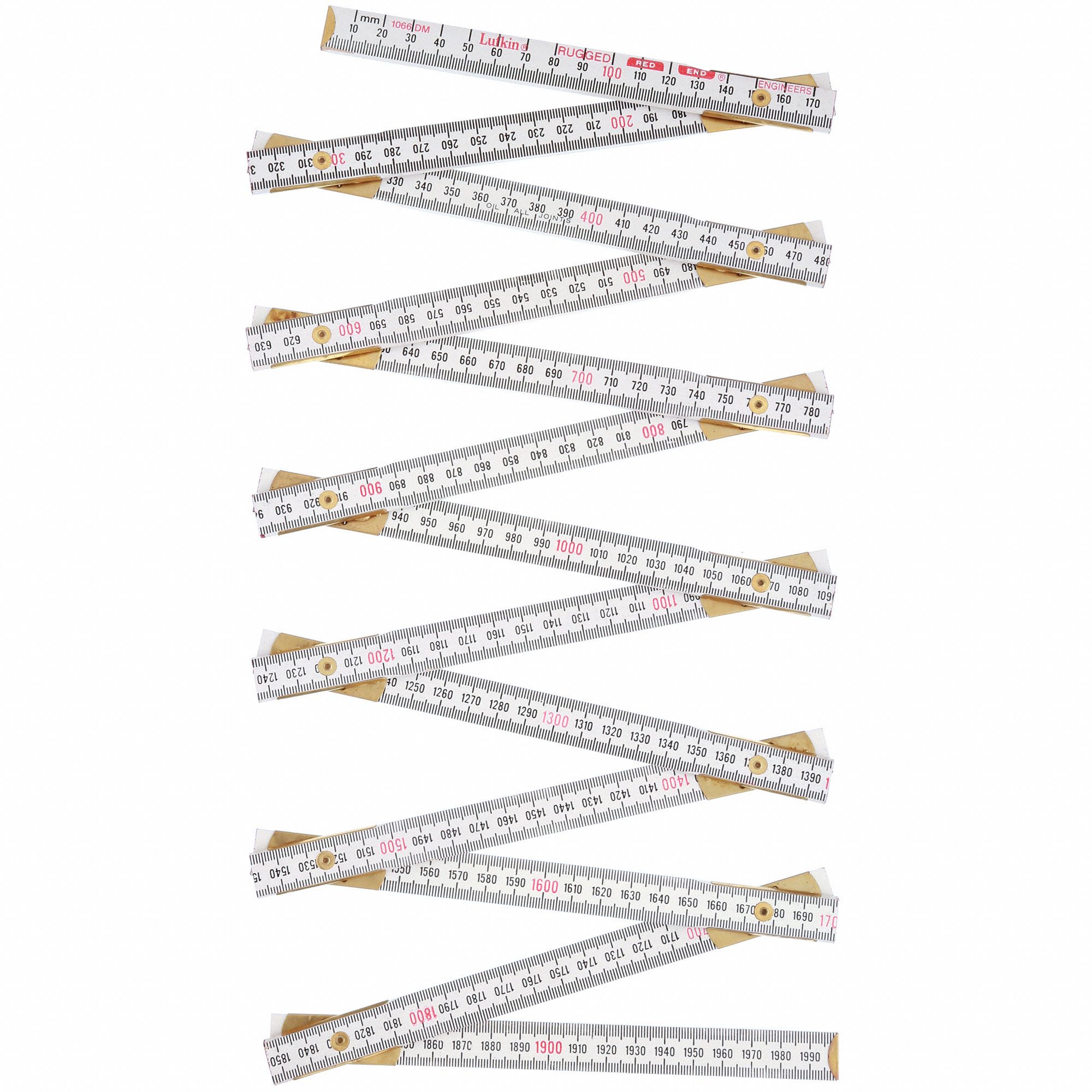 CRESCENT LUFKIN Folding Rule One Side Inches to 10ths and 100ths