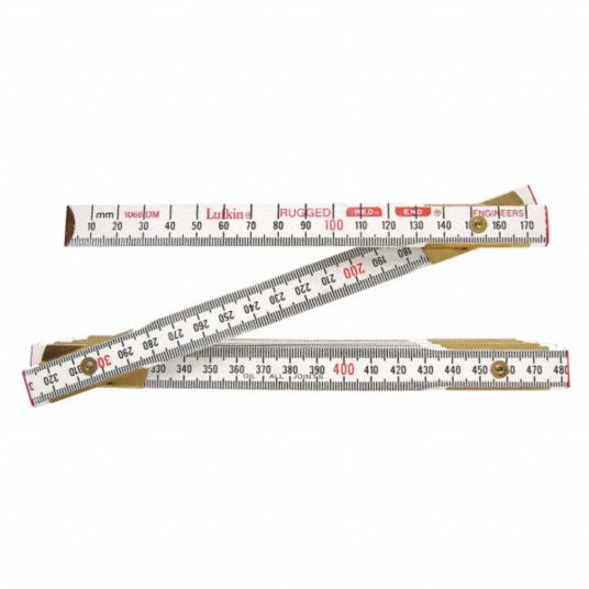 CRESCENT LUFKIN Folding Rule One Side Inches To 10ths And 100ths