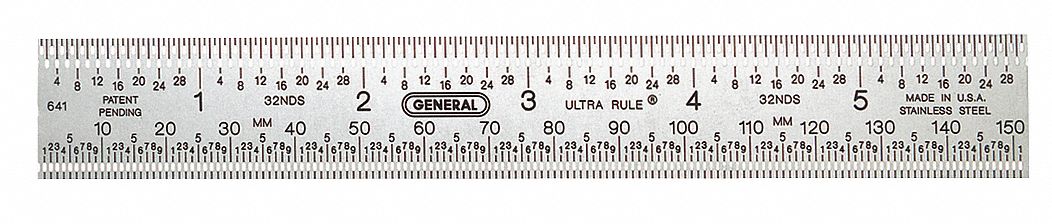 GENERAL Flexible Steel Rule, 150x22mm - 3VZT2|641 - Grainger