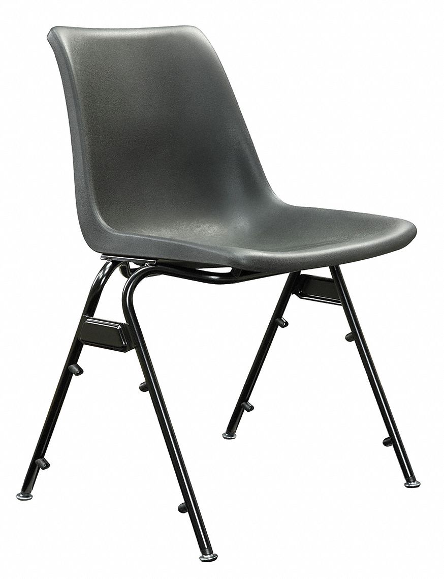 Black Seat, Plastic Seat, Stacking Chair 3W0343W034 Grainger