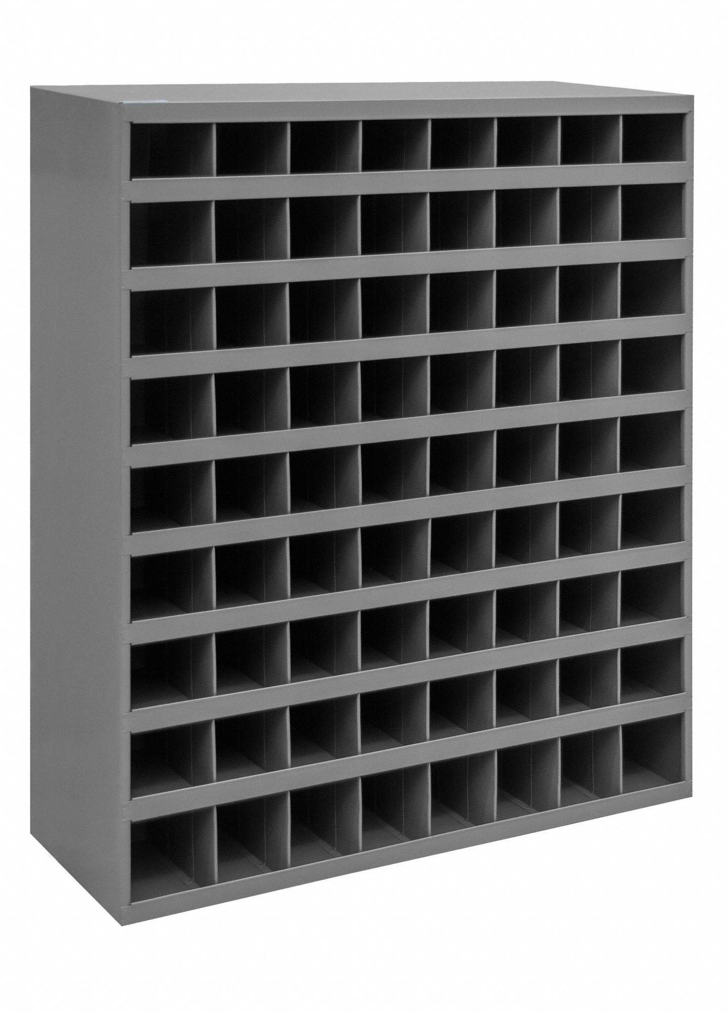 PIGEONHOLE BIN UNIT, 34 IN X 12 IN X 42 IN, 72 COMPARTMENTS, 4 IN X 12 IN X 4½ IN