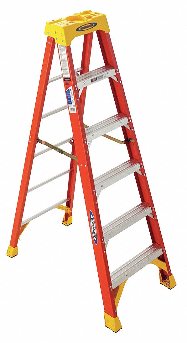 STEPLADDER,FIBERGLASS,6 FT. H,300 LB CAP