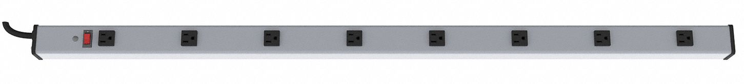 Outlet Strip Gray 48 in 8 Outlets