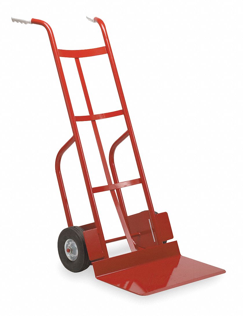 Bag Hand Truck: 500 lb Load Capacity, 19 in x 12 1/4 in, 45 in x 19 in x 12 in, Steel, Steel