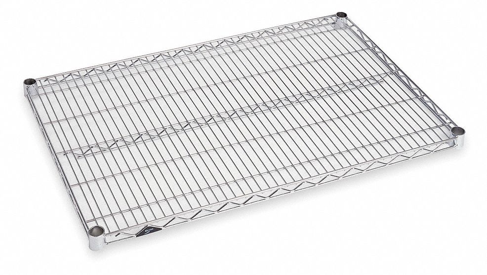 WIRE SHELF,36" W,24" D,CHROME PLATED