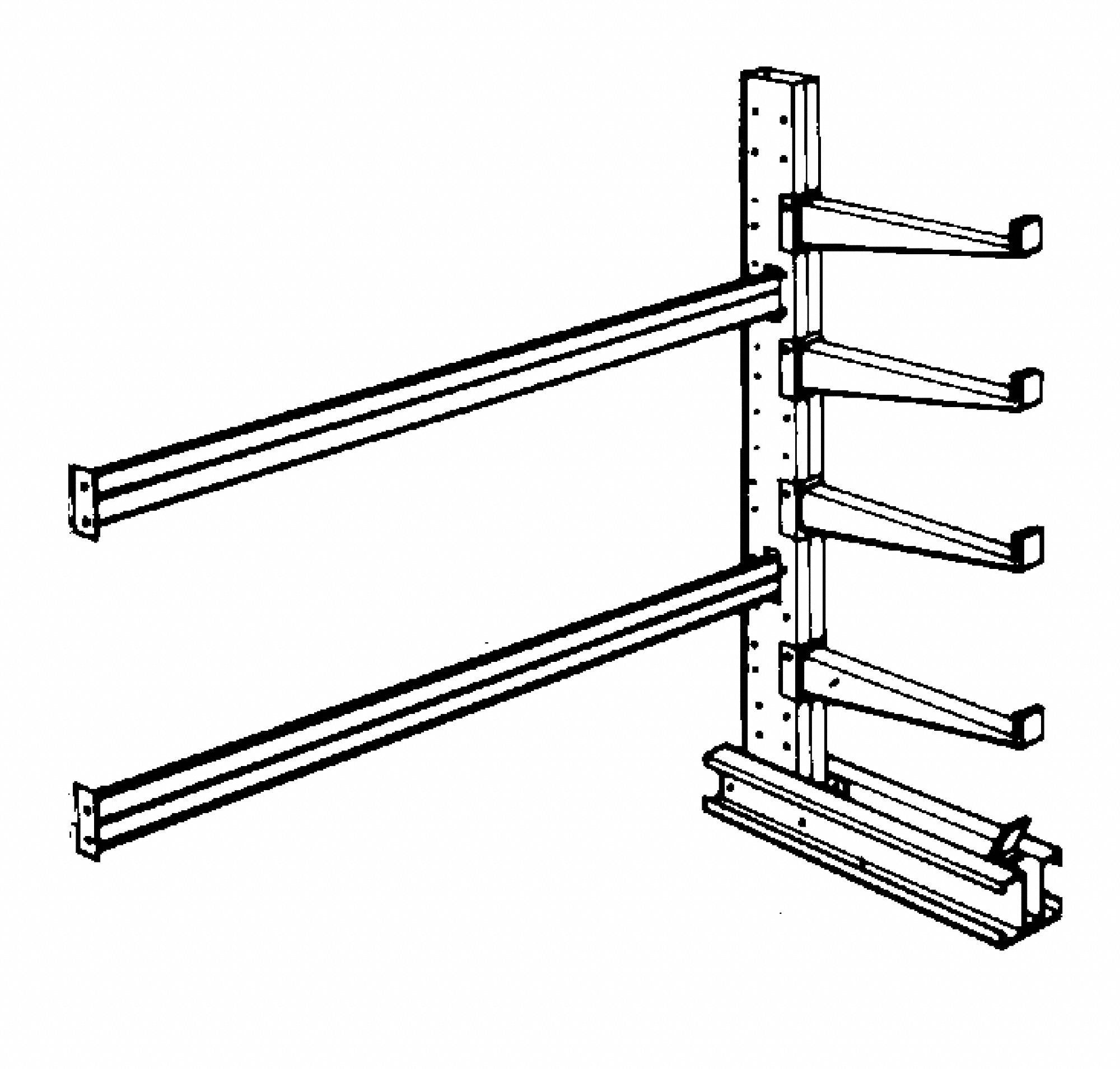 3W593 - Add-On Cantilever Rack 1 Side 12 ft H