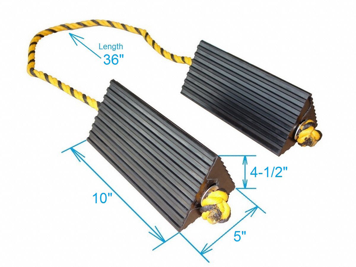 GRAINGER APPROVED Wheel Chock 10 in Wd, 4 1/2 in Ht, 5 in Dp, Rubber
