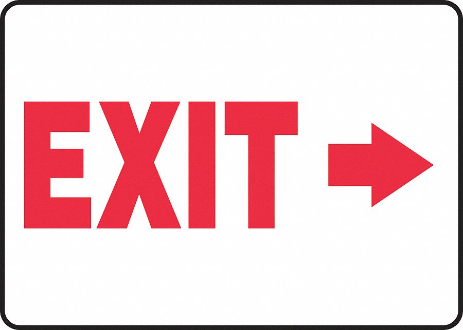 Accuform Signs Glo-In-The-Dark 10" x 14" Self-Adhesive Left Arrow Exit Sign 