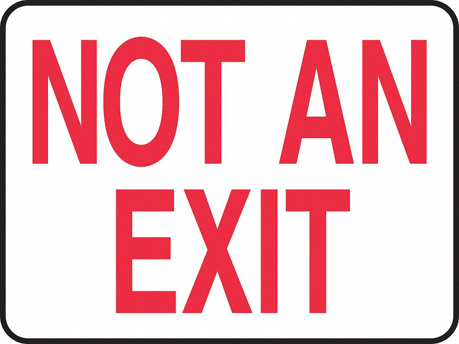 Exit Sign, Vinyl, Rectangle, English, Not Retroreflective ...