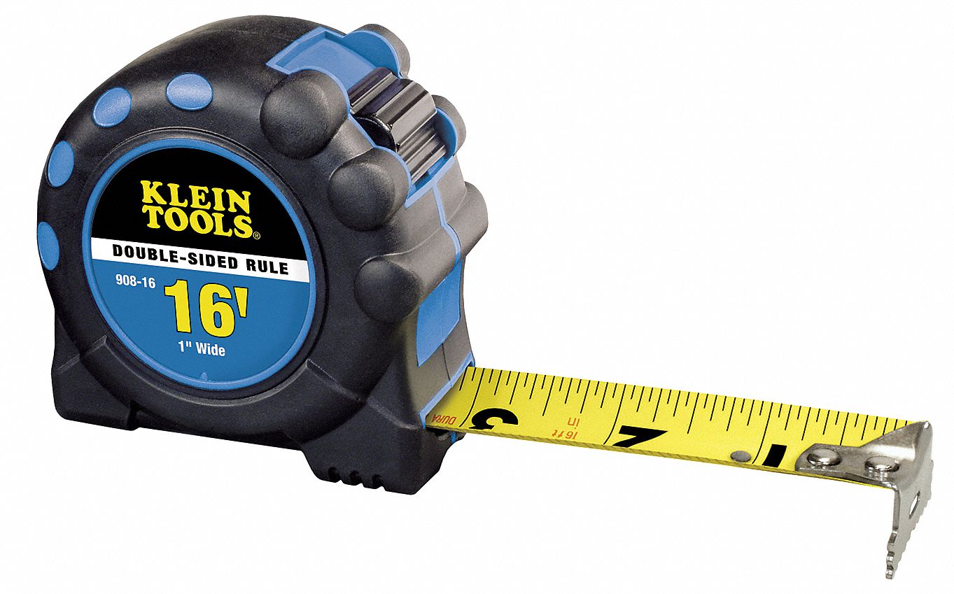 KLEIN TOOLS 16 ft. Steel Tape Measure, Black/Blue 3WAN990816 Grainger
