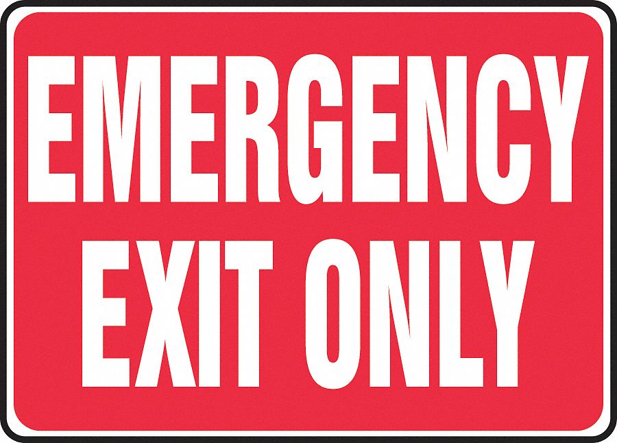 Exit Sign,10 x 14In,R/WHT,PLSTC,ENG,Text