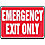 Exit Sign,10 x 14In,R/WHT,PLSTC,ENG,Text