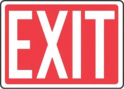 EXIT SIGN, VINYL, RECTANGLE, ENGLISH, NOT RETROREFLECTIVE GRADE