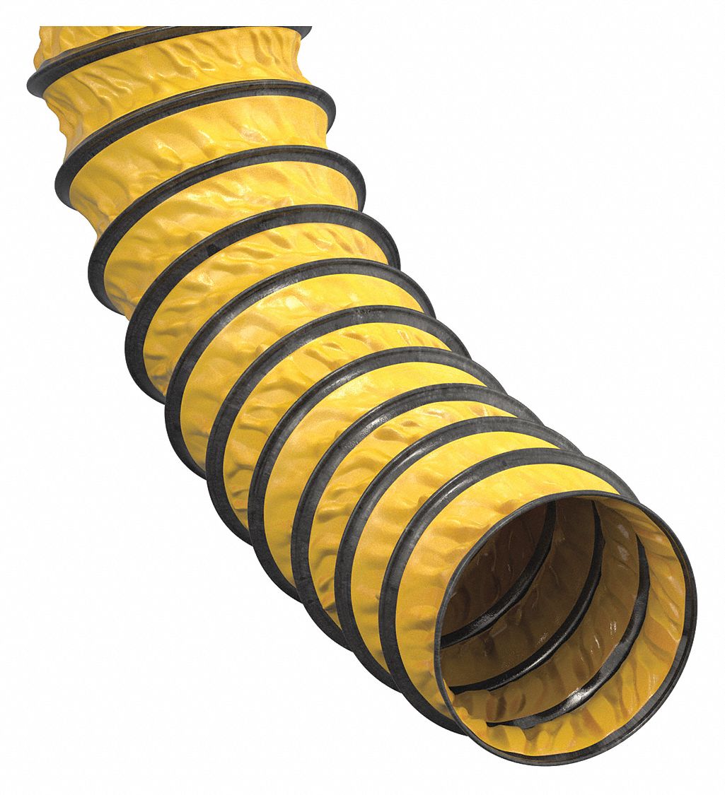 INDUSTRIAL DUCTING HOSE: 8 IN HOSE INSIDE DIA., 15 FT HOSE LG, 13 PSI, 6 IN BEND RADIUS