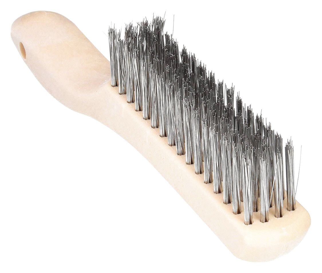 M2 Professional BW-1038 Shoe Handle Scratch Brush, Steel, 4 x 16 Wire Rows,  9-3/4 Long