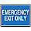 Exit Sign,7 x 10In,BL/WHT,Self-ADH,ENG
