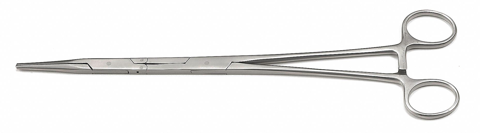 HEMOSTAT PLIER, 4¼ IN JAW L, ⅛ IN JAW W, 2¾ IN MAX JAW OPENING, 10 IN OVERALL L, STRAIGHT