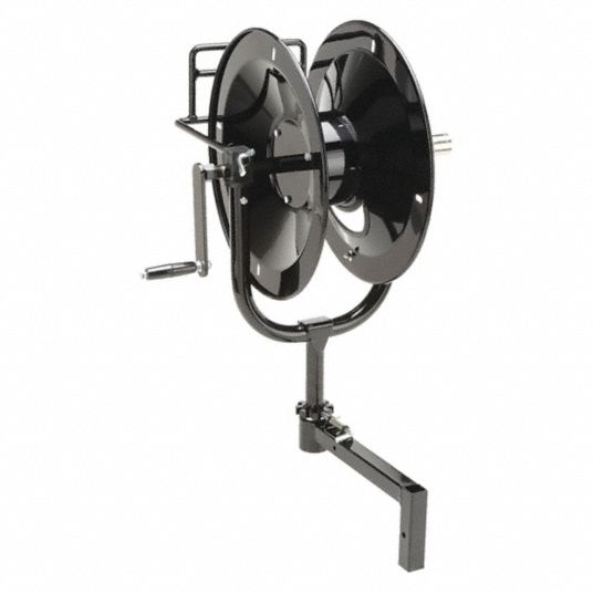 MI-T-M Hand Crank Hose Reel: 150 ft (1 in I.D.), 32 in L x 17 1/2 in W x 20  in H, FKM, Carbon Steel