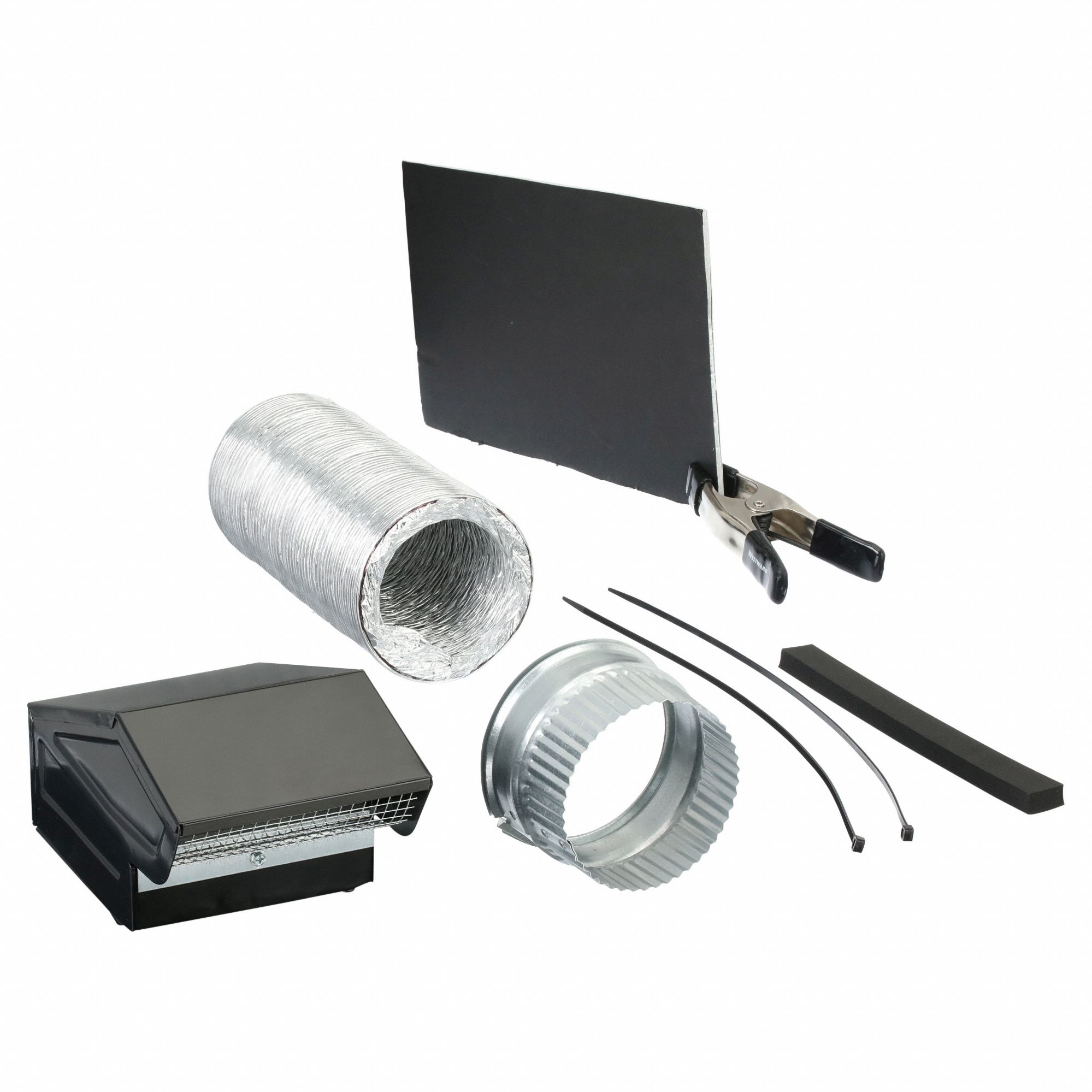 ROOF VENT KIT, ROUND, 3 IN/4 IN DUCT, STEEL, BLACK, POWDER COAT, VENT CAP KITS