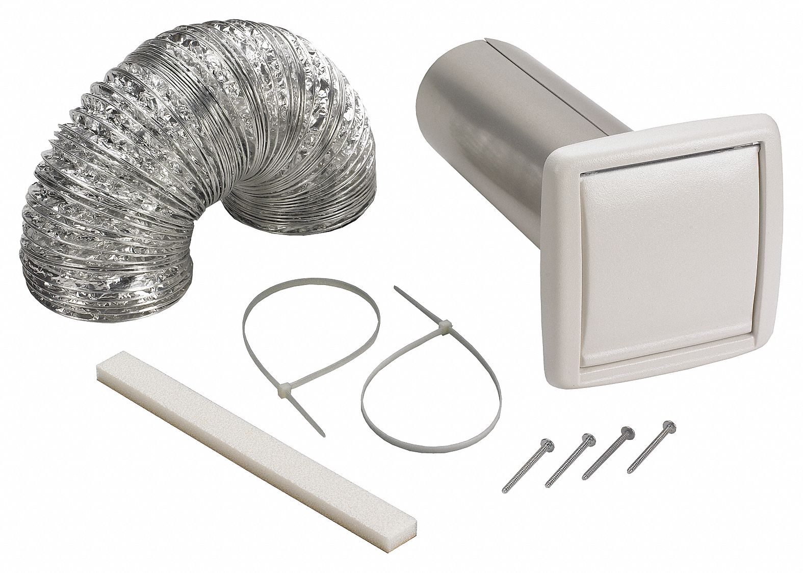 WALL VENT KIT,FLEXIBLE DUCT,5 FT. L