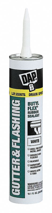 GUTTER/FLASHING SEALANT, BUTYL-FLEX, HYBRID, WHITE, 10 OZ, CARTRIDGE