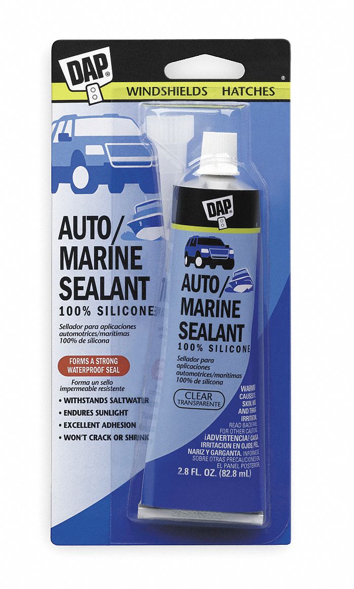 Clear Auto/Marine Sealant, 2.8 fl oz Tube Grainger