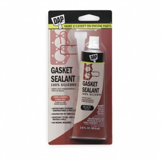 DAP OilResistant Gasket Sealant, 40 to 400°F Temp. Range, Full Cure 24 hr, Black, 2.8 oz
