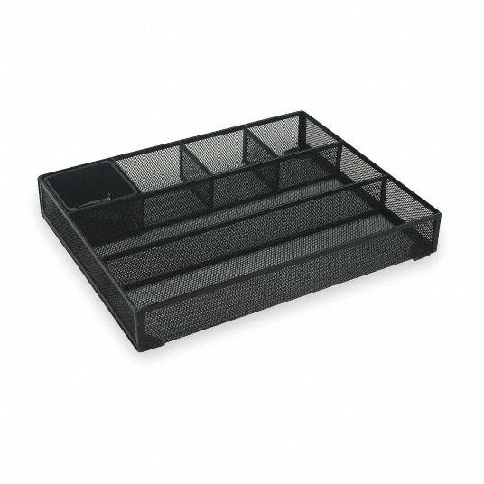 Rolodex Deep Desk Drawer Organizer Metal Mesh Black